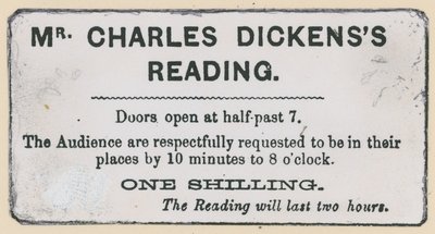 Jegy Charles Dickens felolvasásra alkotó: English School