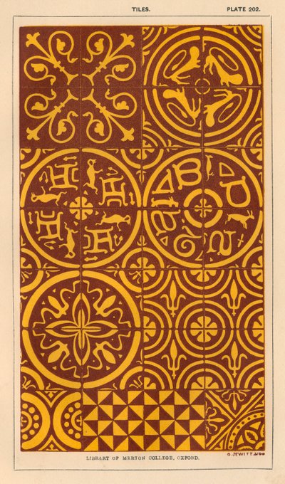 Csempe (színes litográfia) alkotó: English School