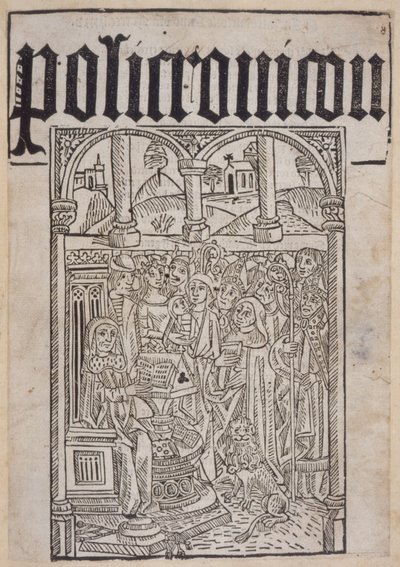 Címlap Ranulf Higden († 1364) Polychroniconból, Wynkyn de Worde, 1495 alkotó: English School