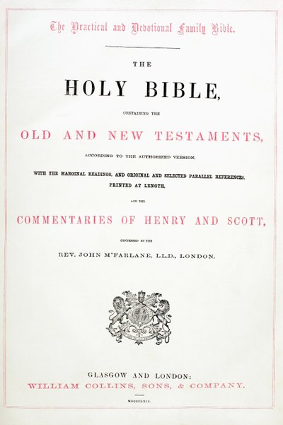 Címlap a Szent Bibliából alkotó: English School