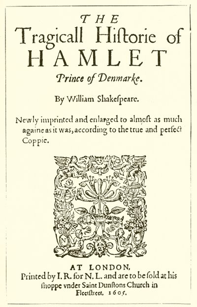 Shakespeare Hamletjének címlapja alkotó: English School