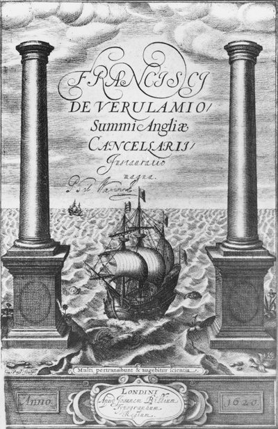 Sir Francis Bacon Novum Organum első kiadásának címlapja, 1620 alkotó: English School
