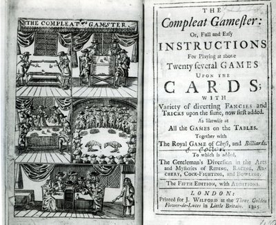 A Charles Cottonnak (1630-87) tulajdonított The Compleat Gamemester ötödik kiadásának címlapja, pub. 1725 alkotó: English School