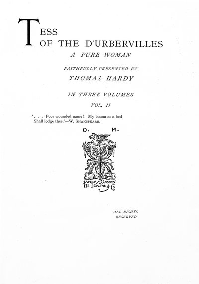 Thomas Hardy „Tess of the D