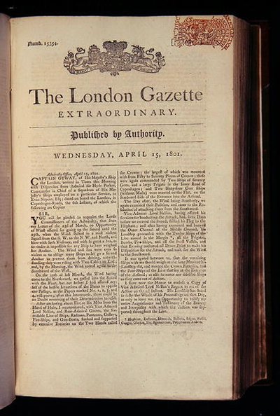 A "The London Gazette" címlapja alkotó: English School