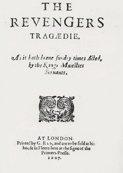 Thomas Middleton „A bosszúálló tragédiájának” címlapja alkotó: English School