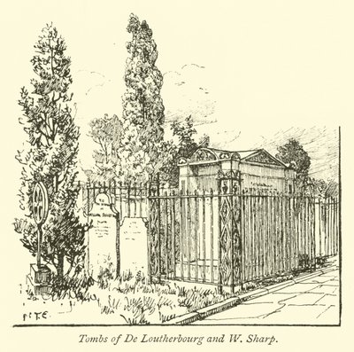 De Loutherbourg és W Sharp sírjai alkotó: English School