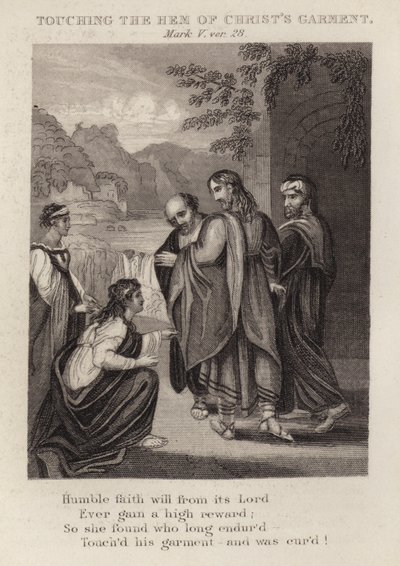 Krisztus ruhája szegélyének megérintése, V. Márk, ver 28 (metszet) alkotó: English School