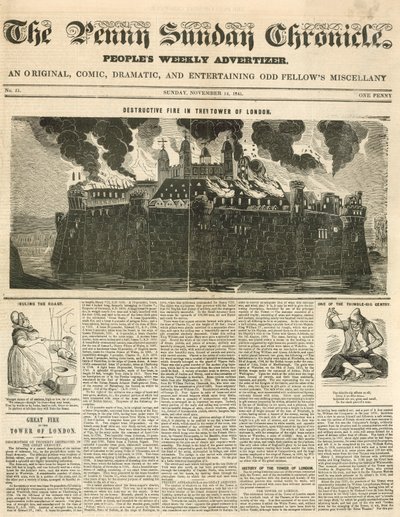 Tower of London Fire, 1841 alkotó: English School