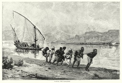 A Dahabieh vontatása (metszet) alkotó: English School