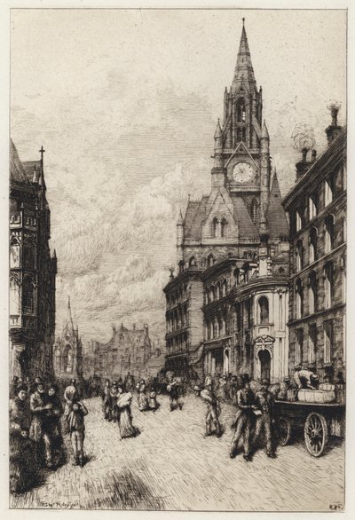 Városháza, Manchester (rézkarc) alkotó: English School