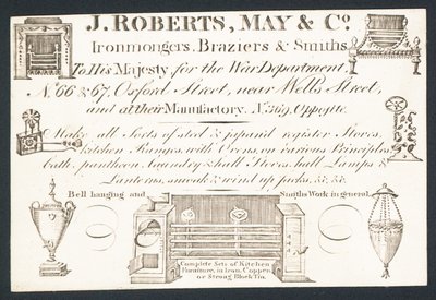 Kereskedelmi kártya, J Roberts, May & Co alkotó: English School