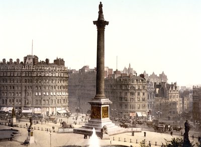 Trafalgar Square, London (kézzel színezett fotó) alkotó: English School