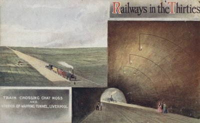Vonat átkelés Chat Moss és a Wapping Tunnel belseje, Liverpool alkotó: English School