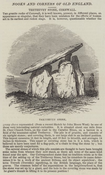 Trethevey Stone, Cornwall (metszet) alkotó: English School