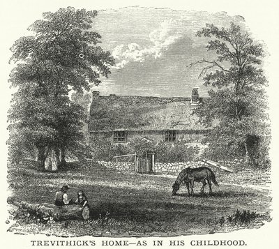 Trevithick otthona, mint gyermekkorában (metszet) alkotó: English School