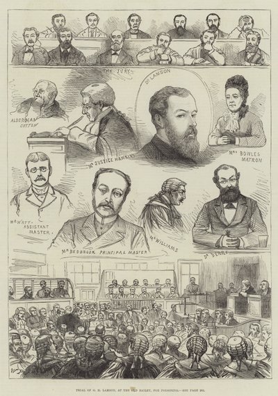 G H Lamson mérgezés miatti tárgyalása az Old Bailey-ben alkotó: English School