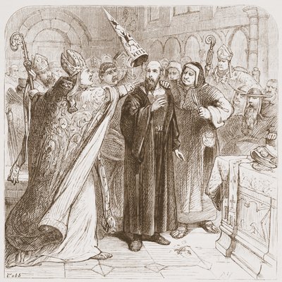 Huss per: A mártír lealacsonyítása, illusztráció: James Aitken Wylie (1808-1890) A protestantizmus története című könyvéből, pub. 1878 alkotó: English School