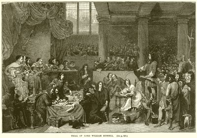 Lord William Russell tárgyalása alkotó: English School