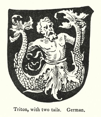 Triton mit zwei Schwänzen, Deutsch (Gravur) von English School