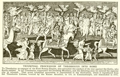 Theodosius diadalmenete Rómába alkotó: English School