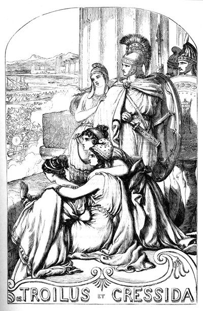 Troilus et Cressida - (Troilus és Cressida) - Illusztráció a "" William Shakespeare műveivel kiegészített" című könyvben"" 1866 - A kiadás illusztrációi és általános formája Cassell illusztrált Shakespeare-jéből származik, amely Londonban jelent meg alkotó: English School