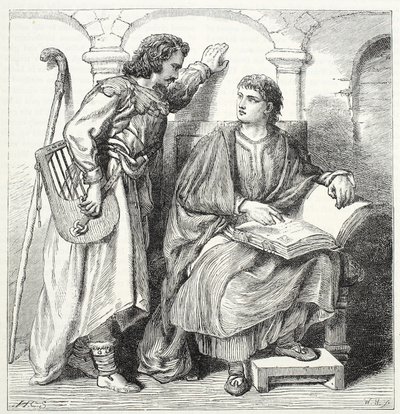 Trubadúr és Barbe, illusztráció: James Aitken Wylie (1808-1890) A protestantizmus története című könyvéből, pub. 1878 alkotó: English School