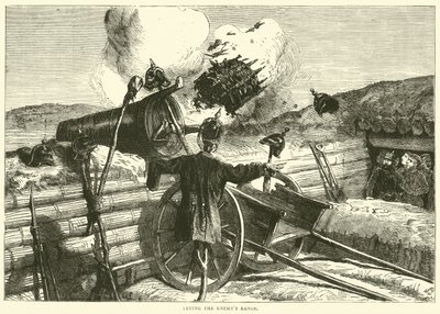 Az enemys lőtér kipróbálása, 1870. október alkotó: English School