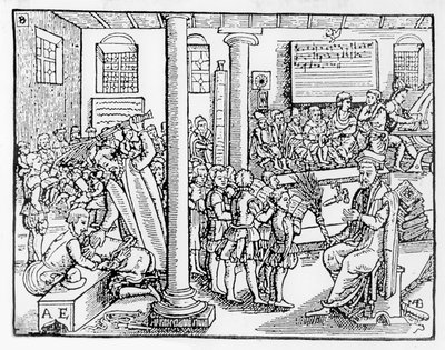 Tudor gimnázium (fametszet) alkotó: English School