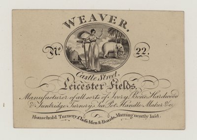 Turner, Weaver, kereskedelmi kártya alkotó: English School