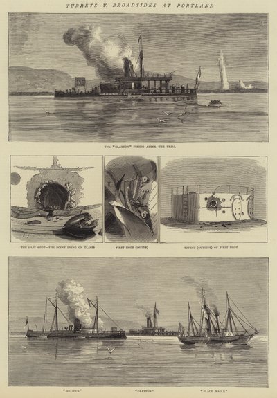 Turrets v Broadsides Portlandben (metszet) alkotó: English School