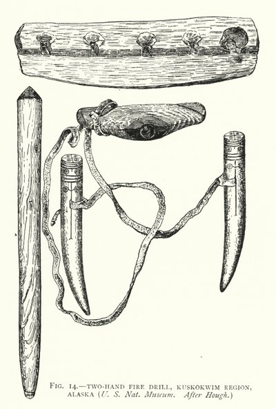 Kétkezes tűzoltó gyakorlat, Kuskokwim régió, Alaszka (litho) alkotó: English School