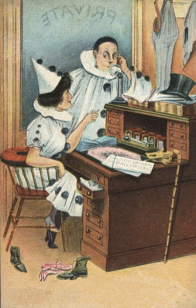 Két bohóc egy irodában (színes litó) alkotó: English School