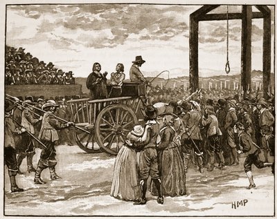 Tyburn I. Károly idejében, illusztráció a Cassells Illustrated History of Englandből (szépia fotó) alkotó: English School