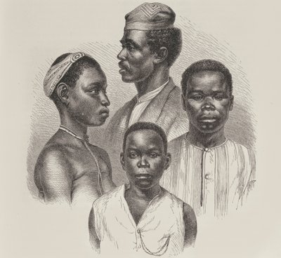 Típusok a Loango-partról, az emberiség történetéből, III. kötet, Prof. Friedrich Ratzel, 1898 alkotó: English School