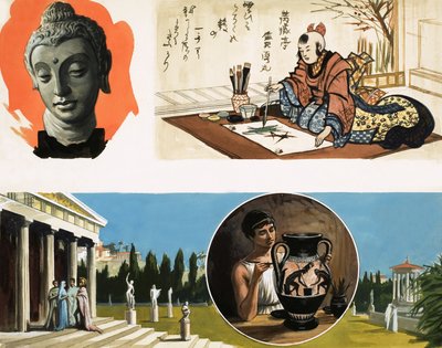 Azonosítatlan montázs ókori műtárgyakról alkotó: English School