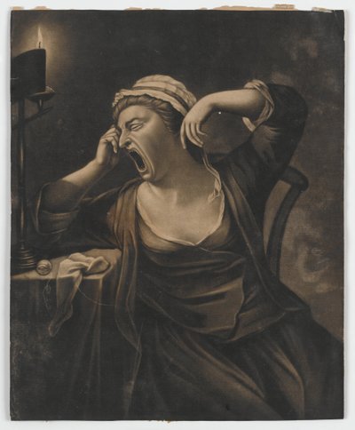 Cím nélkül (ásító nő), 1780 körül (mezzotint) alkotó: English School
