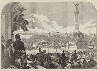 A szedán Győzelemoszlop leleplezése Berlinben (metszet) alkotó: English School