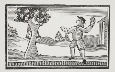 Fel a fára hur gets, illusztráció a Chap-books of the Eighteenth Century, John Ashton, pub. 1882 alkotó: English School