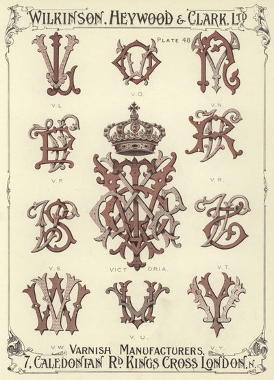 VL, VO, VN, VP, Victoria, VR, VS, VT, VW, VU, VY alkotó: English School
