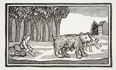 Valentine és Orson, illusztráció a Chap-books of the Eighteenth Century-ből, John Ashton, pub. 1882 alkotó: English School