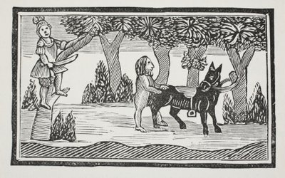Valentine és Orson, illusztráció a Chap-books of the Eighteenth Century-ből, John Ashton, pub. 1882 alkotó: English School