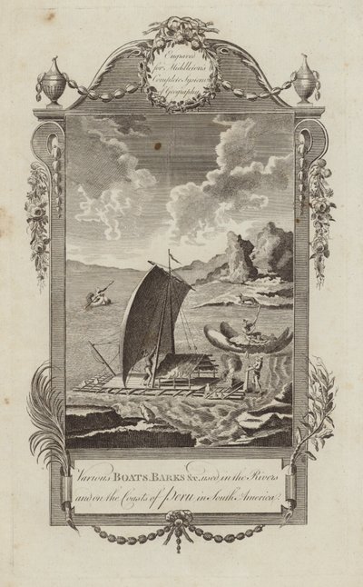 Különféle csónakok, kéregek alkotó: English School