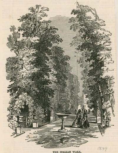 Vauxhall Gardens, London: Az olasz séta alkotó: English School