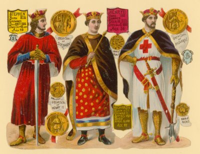 Viktoriánus törmelék: István király, II. Henrik király, I. Richárd király alkotó: English School