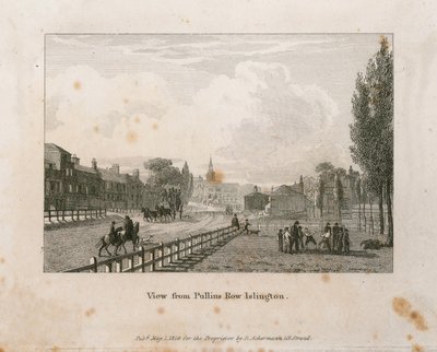 Kilátás a Pullins Row-ról, Islington alkotó: English School
