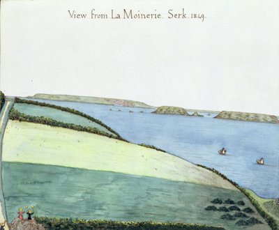Kilátás a La Moinerie-ről, Serk, 1849 (wc papíron) alkotó: English School