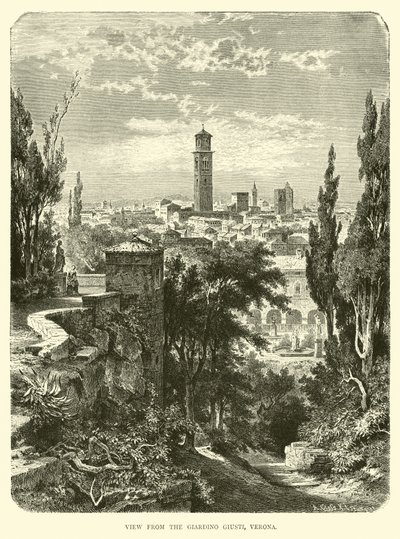 Kilátás a Giardino Giustiból, Verona alkotó: English School