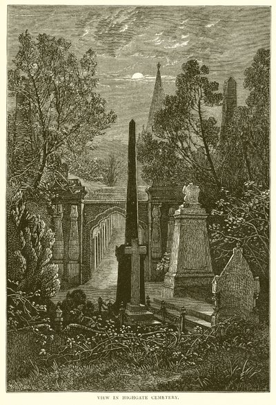 Kilátás a Highgate temetőben alkotó: English School