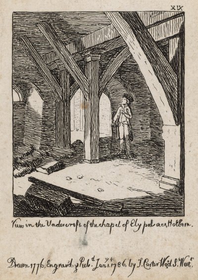 Kilátás az Ely-palota kápolnájának aluljárójában, Holbornban alkotó: English School